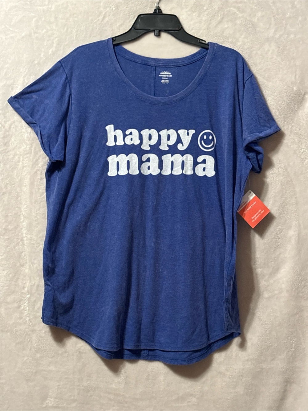 NWT Happy Mama Graphic Tee - Blue Short Sleeve